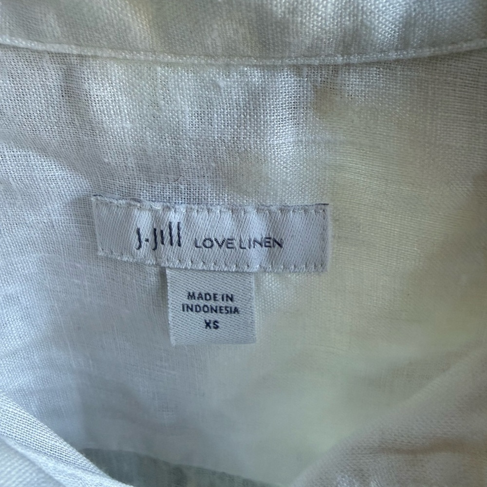 Jjill Love Linen White Button Front Tunic. Long Sleeves. EUC XS 100% Linen - Picture 2 of 9